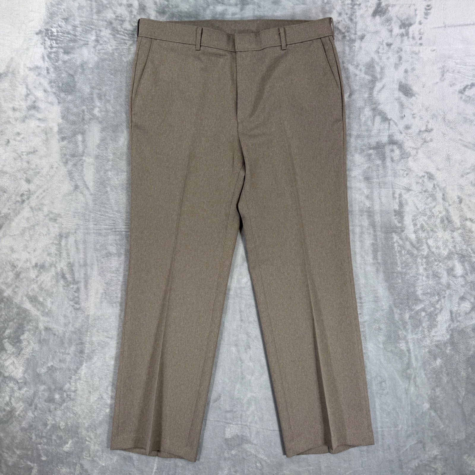 Vintage Levi's Action Slacks Men's 36x29 Tan Heathered Straight Leg Trousers